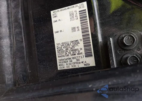 2011 Nissan Maxima 3.5 Sv from USA, damaged, VIN 1N4AA5AP0BC807717